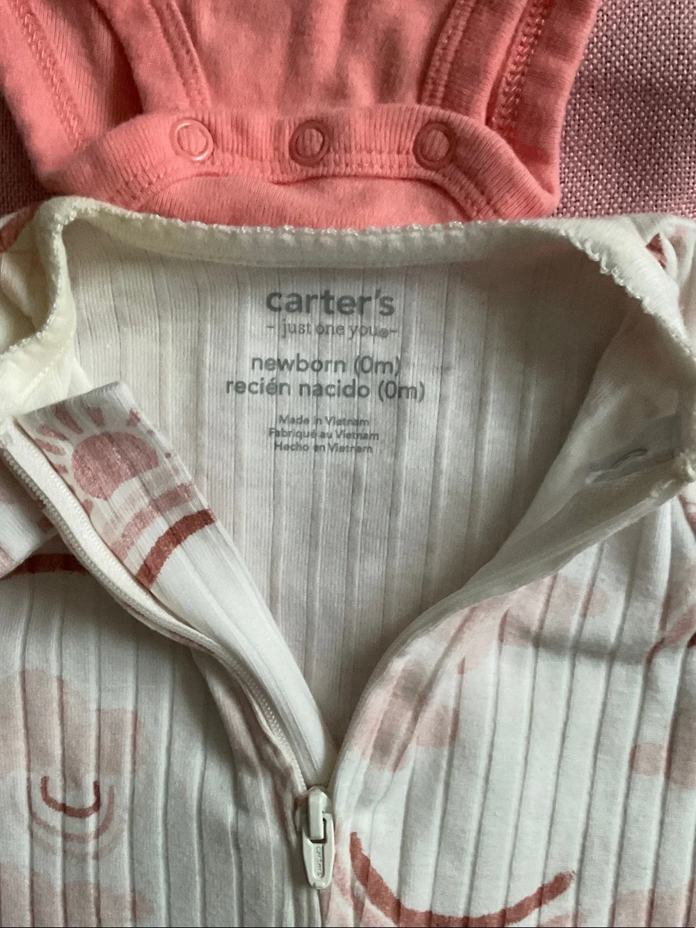 Carter's Pink, Peach, White and Floral Baby One-Piece Bodysuits & Sleepers